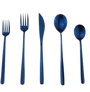 Juego de cubiertos de diseño único de 5 cubiertos de acero inoxidable mesa de comedor perfecta utensilios de cocina uso diario juegos recubiertos de Color cobre - Product Image 2