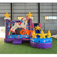 Château gonflable commercial de grande taille Hpfburg Einhorn Unicorn pour enfants avec toboggan