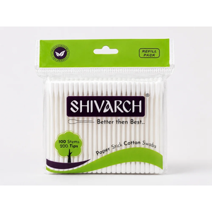 Coton-tiges 100 pièces, bâtonnets en papier, emballage polybag - Product Image 1