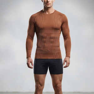 Chemises de compression haute performance pour hommes, manches longues, entraînement athlétique, course à pied, fitness, gym, vêtements de sport, haut de performance - Product Image 3