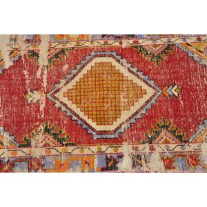 Vintage Turkish Rug, 2.5x5.2 ft Rug, <b>Red</b> Camouflage <b>Wool</b> Rug - Product Image 5