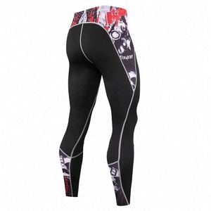 Leggings de compression de gymnastique hautement extensibles OEM Leggings de sport respirants pour hommes avec impression numérique Spandex - Product Image 4