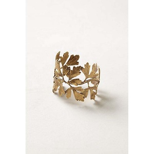 Anneau porte-serviette avec motifs de plumes pour décoration de Table de mariage, rond et épais en métal - Product Image 2