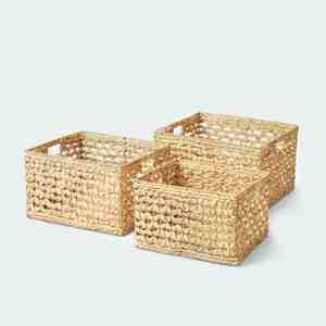 Panier de rangement en jacinthe d'eau tissé à la main de haute qualité pour salle de bain décor à la maison directement fabriqué au Vietnam - Product Image 5