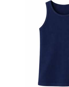 Débardeur sans manches bleu marine pour homme, gilet de sport athlétique en tissu côtelé extensible et respirant, idéal pour l'été, fabrication sur mesure, vente en gros - Product Image 3