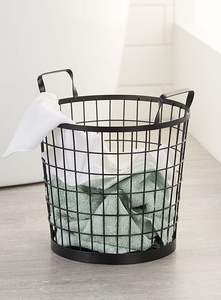 Cesta de bebidas personalizada con revestimiento blanco con asa Casa Encimera decorativa Cesta de hierro de metal Organizador Ecológico - Product Image 5