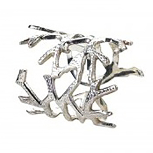 Porte-serviette de luxe élégant Anneaux de serviette de haute qualité en bois argenté rotin perle pour les fêtes de mariage Vacances de Noël - Product Image 5