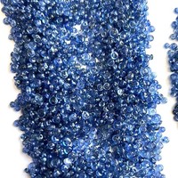 Perles lisses en saphir bleu de Birmanie naturel, très demandées, 2-4 mm, saphir non chauffé, traitement Hon, pierres précieuses en vrac, perles percées