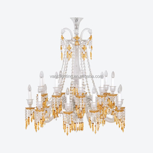 Lustre en cristal de roche naturel transparent de style classique nordique pour villa, hôtel, intérieur, lampe haute Baccarat personnalisée - Product Image 3