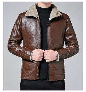 2026 Custom Logo Genuine Leather <b>Canvas</b> <b>Jacket</b> <b>Men</b> Long Sleeve Slim Fit Patchwork Winter Fashion Zipper <b>Jackets</b> - Product Image 2