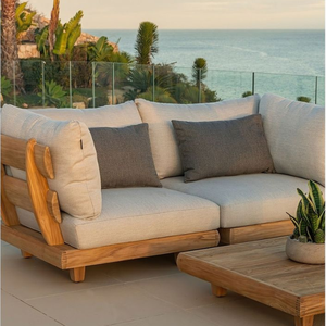 Juego de sofá seccional convertible ecológico de tela de lino moderno, marco de madera maciza duradero minimalista para sala de estar extraíble - Product Image 1