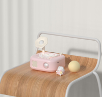 Jouet Gramophone Carré pour Enfants, 60 Cartes d'Histoires, Lumière Nocturne à Levier Rotatif, Apaisant pour le Sommeil, Jouet de Crèche