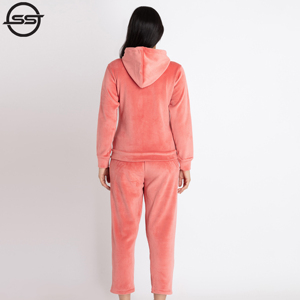 SENSEL SPORTS Ensemble de survêtement unisexe en velours pour l'hiver, deux pièces, doux, respirant, séchage rapide, 100% velours, sweat à capuche et pantalon de jogging - Product Image 3
