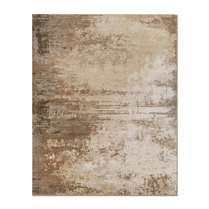 พรมขนสัตว์ผสมไหมถักมือลาย Kavi Ivory ดีไซน์ Chaos Theory ลวดลายคลาสสิกแบบนามธรรม สำหรับบ้าน ห้องนอน รุ่น Teen-Ebsk-9017 หนา 10 มม. - Product Image 1