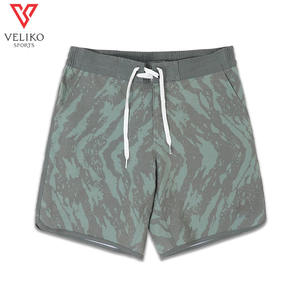 Shorts de planche en toile vintage pour hommes taille moyenne Spandex tissu anti-rides écologique confortable plage surf coupe classique - Product Image 1