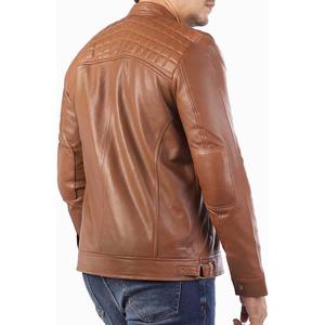Chaqueta de Cuero con Capucha Personalizada de Primera Calidad, Nueva Moda, para Hombre, Corte Regular, Estilo con Cremallera, 100% Original, Relleno de Poliéster - Product Image 4