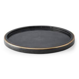 Bandeja de servicio de metal de tamaño mediano Recubierto de polvo negro para vajilla Pasta Postre Platos Bandeja de decoración de mesa - Product Image 4