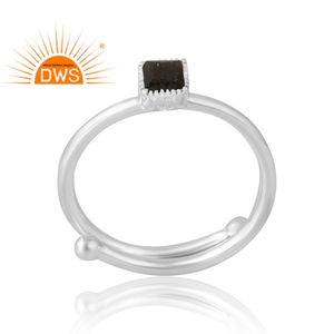 Último diseño 925 plata esterlina oro Natural brillo obsidiana anillo de piedras preciosas diseño personalizado joyería para mujer regalo para ella - Product Image 1