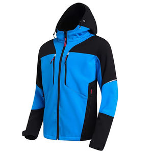 Fabrication sur mesure veste de survêtement en toile décontractée imperméable et respirante polyester spandex nylon softshell à fermeture éclair complète de haute qualité - Product Image 5