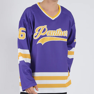 Maillots de hockey sur glace avec logo personnalisé d'usine OEM uniformes en sergé avec nom et numéro d'impression par sublimation vêtements de hockey - Product Image 1