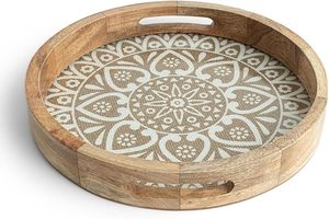 Bandeja de madera impresa hecha a mano ecológica para regalar bandeja de madera impresa de diseñador único para Decoración - Product Image 4