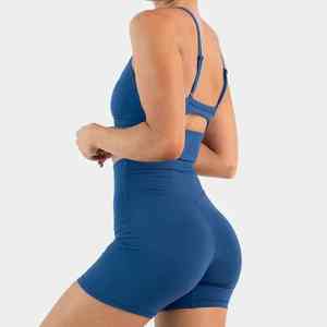 Sujetador deportivo de palangre suave mantecoso personalizado OEM correas ajustables y escote redondo para mujer - Product Image 5