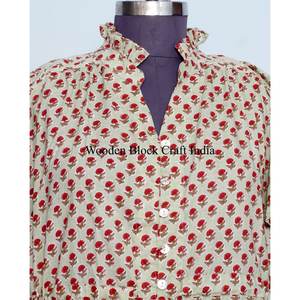 Mostly Stylish Looking Top Women's Night Sleep Wear Vintage hand block <b>Print</b> <b>Indian</b> Plus Size Casual <b>Dress</b> beach and homewear - Product Image 2