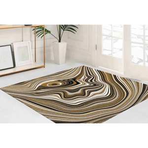 Tapis en marbre doré : motif scintillant à l'encre d'alcool, décoration de bureau moderne, tapis fin non tissé - Product Image 2