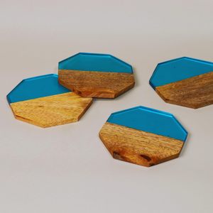 Venta caliente posavasos clásicos de resina de madera Natural resistente al calor ecológico precio bajo mesa de comedor decorativa lavable reutilizable - Product Image 4