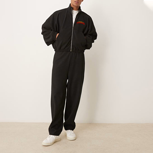 Custom Made Winter Solid Heavyweight Tracksuit <b>for</b> <b>Men</b> Oversized Drawstring Hoodie & Baggy Trouser 100% Cotton 500gsm Two-Piece - Product Image 3