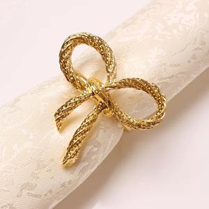 Glamorous Gold Bow Napkin Ring Holder for Formal <b>Table</b> Decor Wedding Events Hotel Use Stylish and Classy Design - Product Image 4