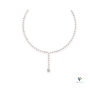 Collier pendentif en or rose 27,65 carats avec diamant rond cultivé en laboratoire, en or massif 18 carats - Product Image 3