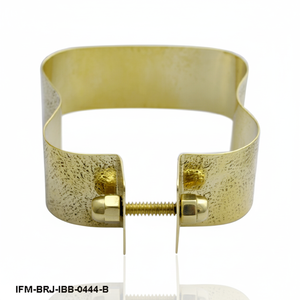 กำไลข้อมือทองเหลืองตีขึ้นรูปด้วยมือ ดีไซน์คลื่น ปรับขนาดได้ งานฝีมือประณีต เครื่องประดับโดดเด่น - Product Image 5