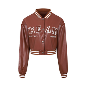 High Quality Customizable Unisex Winter Varsity Letterman Jacket Stand Collar Eco-Friendly Windproof Polyester/Cotton <b>Material</b> - Product Image 4