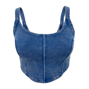 Femmes dames tricot sans manches mode neige lavé haut 2025 - Product Image 1