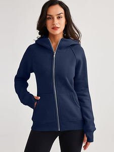 Sweat à capuche zippé personnalisé en polaire à manches longues pour femme – Design élégant, idéal pour la gym, style pull, saison hivernale, livraison rapide - Product Image 2