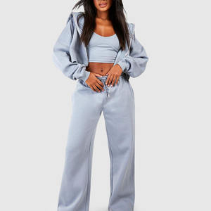 Conjunto de chándal de diseño personalizado para mujer, conjunto de Sudadera con capucha y cremallera, fabricado con capucha - Product Image 6