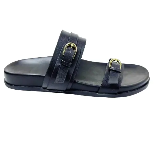 2024 summer custom loafers slides chaussures femmes sandals luxury mules ladies buckles metal flat slippers for women shoes