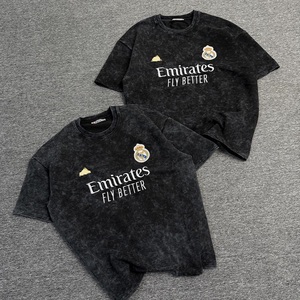 Sans marque, 100% coton, imprimé sur mesure, coupe ample, surdimensionné, pour homme, grande taille, écologique, respirant, délavé à l'acide, délavé à la pierre, vintage, 220g - Product Image 1