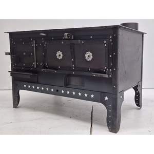 Poêle de cuisine Dorello Black Sea avec foyer en verre et poêle à granulés de bois pour le chauffage au bois - Product Image 2