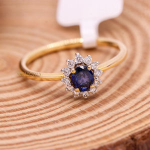 Precious Natural Blue <b>Sapphire</b> and Diamond Gemstone 14k Solid Yellow Gold Handmade <b>Women</b> Engagement <b>Rings</b> Jewelry <b>for</b> Wholesale - Product Image 1