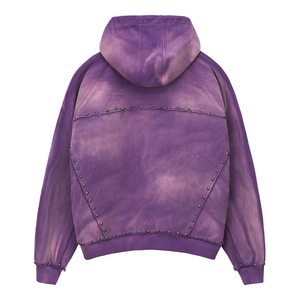Venta al por mayor OEM de alta calidad ácido lavado 100% algodón Material transpirable secado rápido personalizado peso pesado Sudadera con capucha de gran tamaño para los hombres - Product Image 2