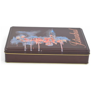 Caja de Regalo Rectangular de Metal, Diseño Personalizado Kontensan, Impresa, 170x260x45 mm, Marrón Mate, Grado Alimenticio, Turquía - Product Image 2