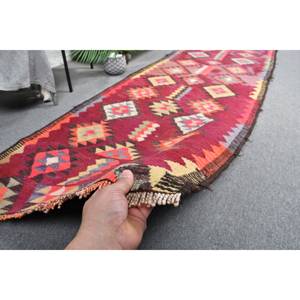 Tapis de Grande Taille Turc Vintage Rouge Beige 29 X 10.9ft Style Ethnique Décor Laine Latex Support Rectangle Couloir Motif Tapis de Chambre - Product Image 3