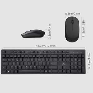 ชุดคีย์บอร์ดและเมาส์ไร้สายแบบ Silent Click พร้อมไฟ LED Backlit สไตล์ Mechanical สำหรับเดสก์ท็อป แล็ปท็อป เล่นเกม ใช้งานได้กับคอมพิวเตอร์ - Product Image 4