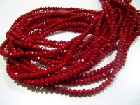 Perles de bijoux en quartz hydrofuge de couleur corail rouge, facettées en rondelle, de haute qualité, certifiées par un tiers, taille 4 mm