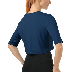 Streetgrace womens crop <b>top</b> for gym workout summer wear oem breathable fitness apparel custom logo private label printing - Product Image 3