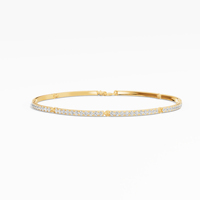 Pulsera Clásica con Moissanita de Corte Brillante de 1.54 Ctw, Más Vendida, para Mujer, Plata de Ley 925, Bañada en Rodio/Oro de 14K