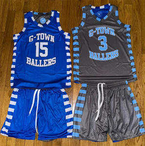 Ensemble d'uniformes de basket-ball scolaire Maillots de basket-ball prêts pour le jeu Vente en gros Fabrication de kits de basket-ball universitaire personnalisés - Product Image 3