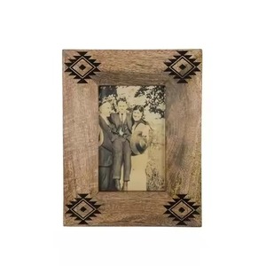 Cadre photo rustique en bois de style bambou tissé à la main, décoration murale vintage pour la maison - Product Image 4